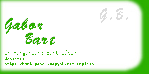 gabor bart business card
